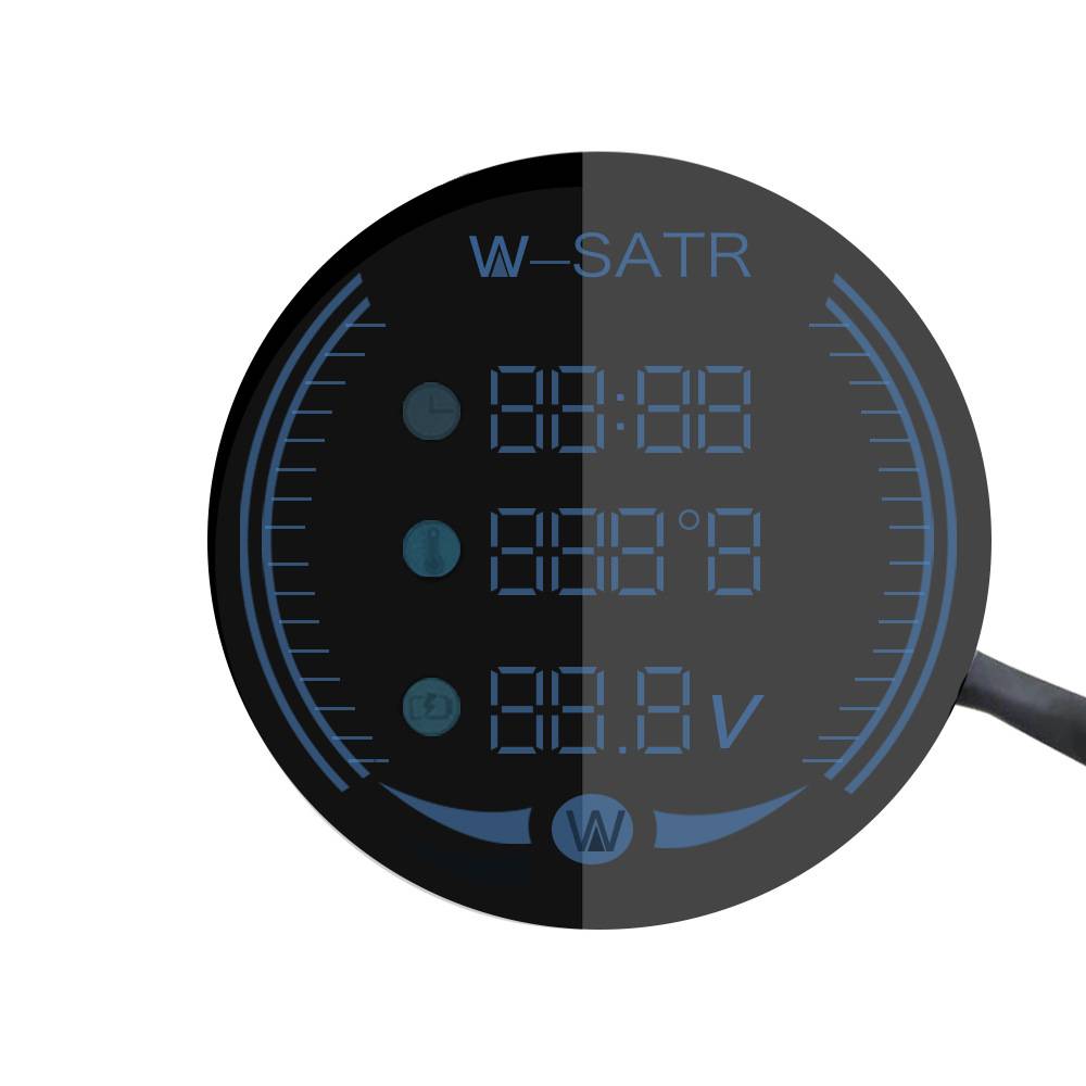 Applicable to LED tri -in -one mileage temperature time voltage voltage code watch motorcycle instrument retro universal