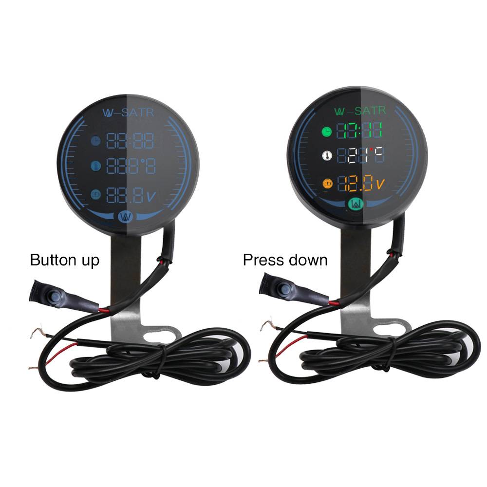 Applicable to LED tri -in -one mileage temperature time voltage voltage code watch motorcycle instrument retro universal