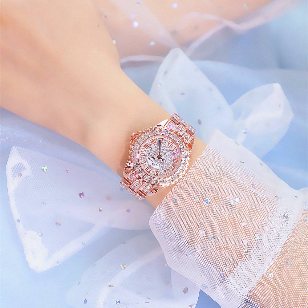 Trendy Internet Red Senior Student Student New Korean Hot Watch Watch Watch Full Diamond Brand Women's Watch Genuine