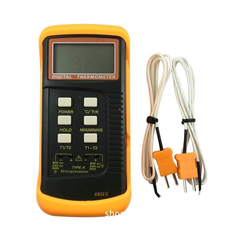 Supply dual channel number display temperature table 6802 Digital temperature meter temperature meter electronic temperature table
