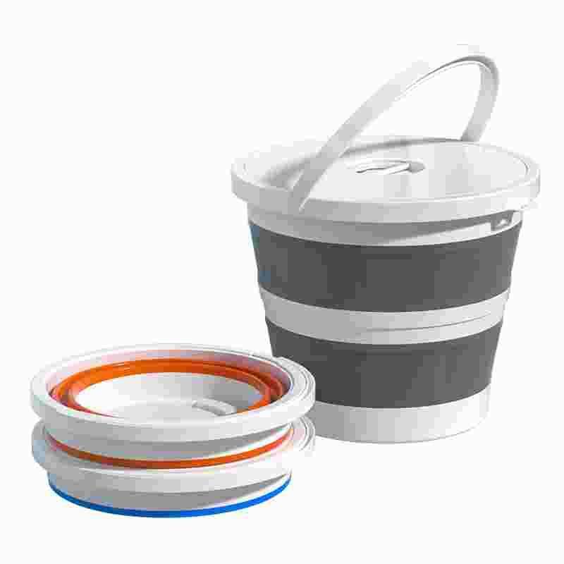 Bucket folding bucket outdoor fishing barrel size, car travel car washing barrel house portable thick plastic bucket