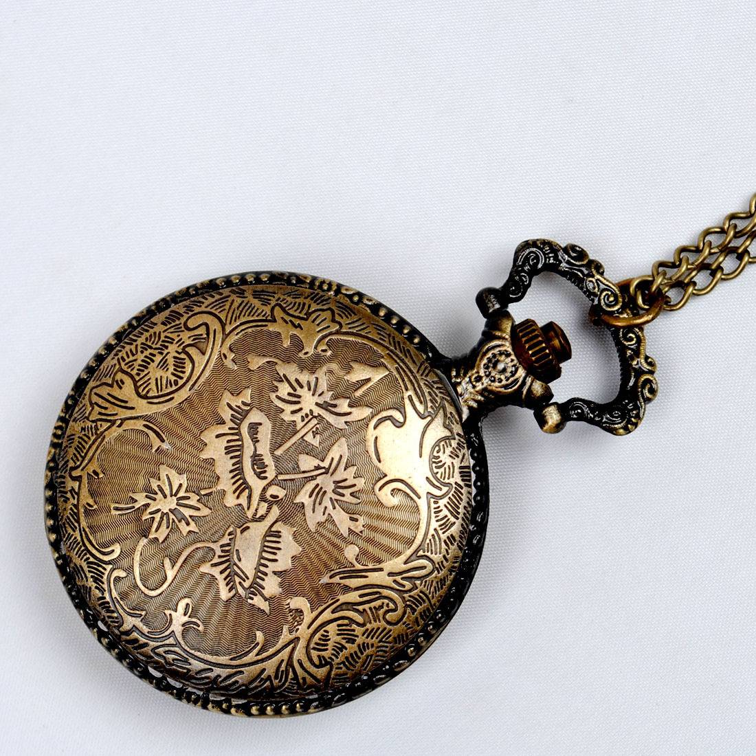 European and American large quartz pocket watch cartoon retro tower pocket watch 8086