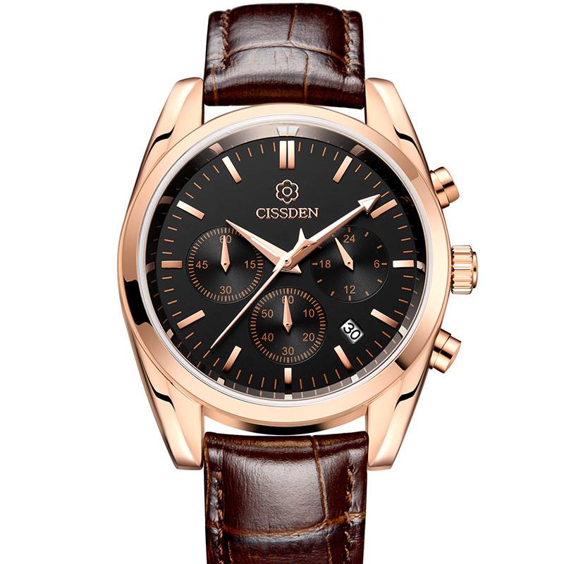 Genuine European and American fashion men's belt quartz watches luminous waterproof new watch student men's watch