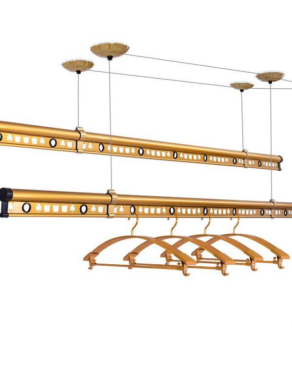 The balcony hand shakes and lifts the drying rack double -rod type drying rack plus tendons and thick indoor drying rod automatic cold clothing rack