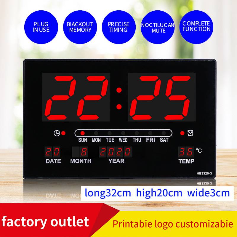 Digital LED Digital Clock Clock Electronic Clock Living Room Electronic Digital Calendar Hanging Wall Clock Spot