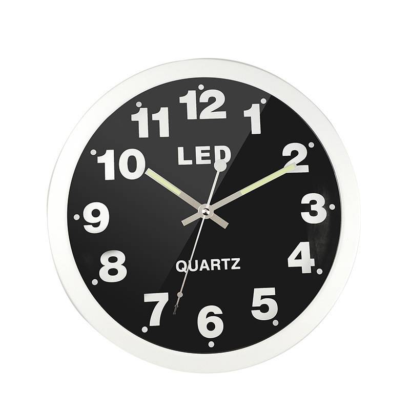 New home improvement 12 -inch simplicity digital metal LED hanging clock fashion creative quartz hanging clock living room watch 1207
