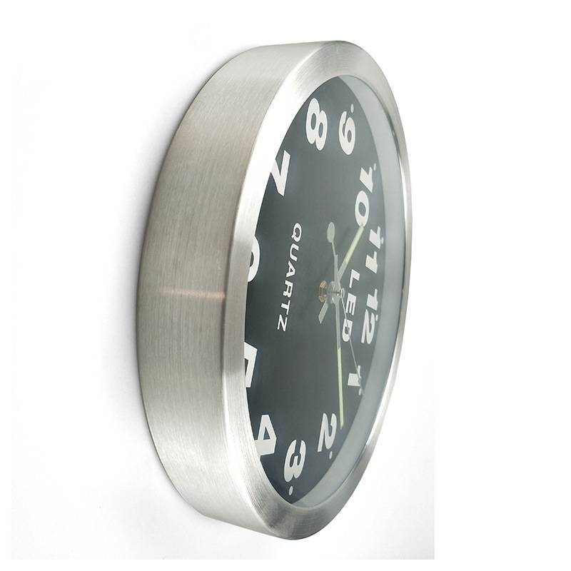 New home improvement 12 -inch simplicity digital metal LED hanging clock fashion creative quartz hanging clock living room watch 1207