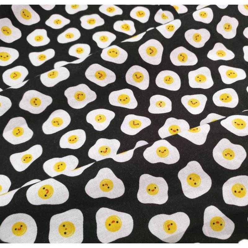 Imported European and American tail single black base egg egg emoticons handmade DIY patchwork bag children's clothing fabric