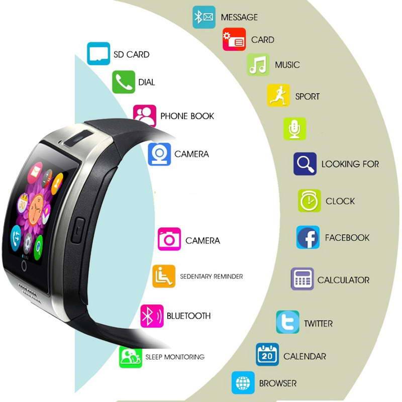 Cross -border export English smart phone watch SMART Watch Phone Sim Call Q18
