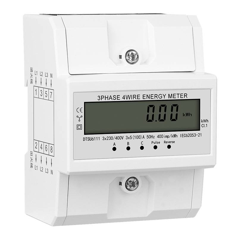 Europe, America and Germany imported three -phase four -line 4P English version of the guide rail meter neutral LCD DTS export 380