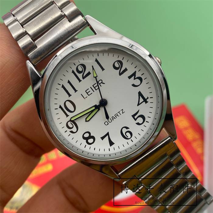 Real quartz watch original 2035 movement middle -aged and elderly men and women digital noodle watches electronic watch alloy