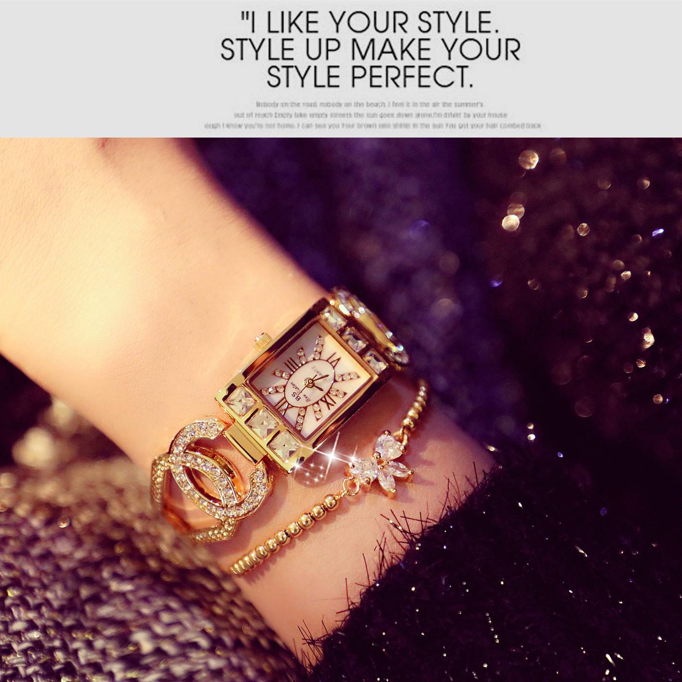 Light luxury new watch linked list custom full drill women's watch fashion linked list FA0969