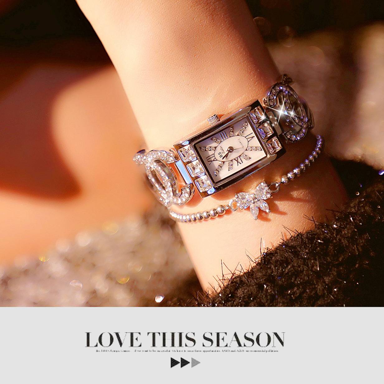Light luxury new watch linked list custom full drill women's watch fashion linked list FA0969