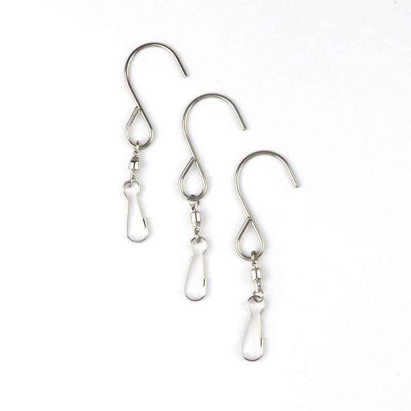 S -type self -rolled bearing hook outdoor hanging basket stainless steel rotation hook -linked billboard wind chip hook