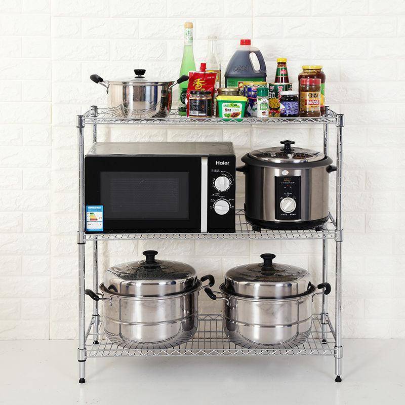 Stainless steel -colored five -layer shelf landing kitchen storage rack balcony sorting the multi -layer shelf shelves