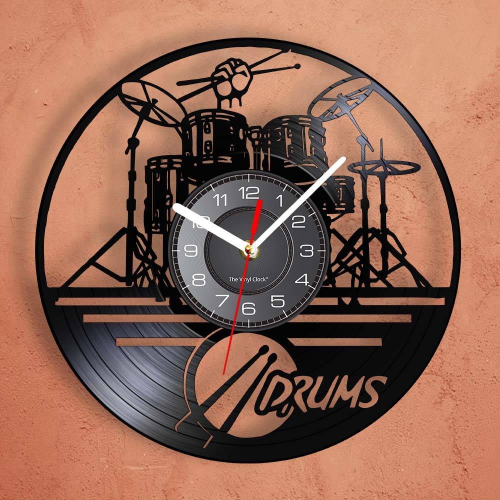 Vinyl records, Creative Automobile LED Clock Drum Music Style Cross -border Amazon Wall Clock