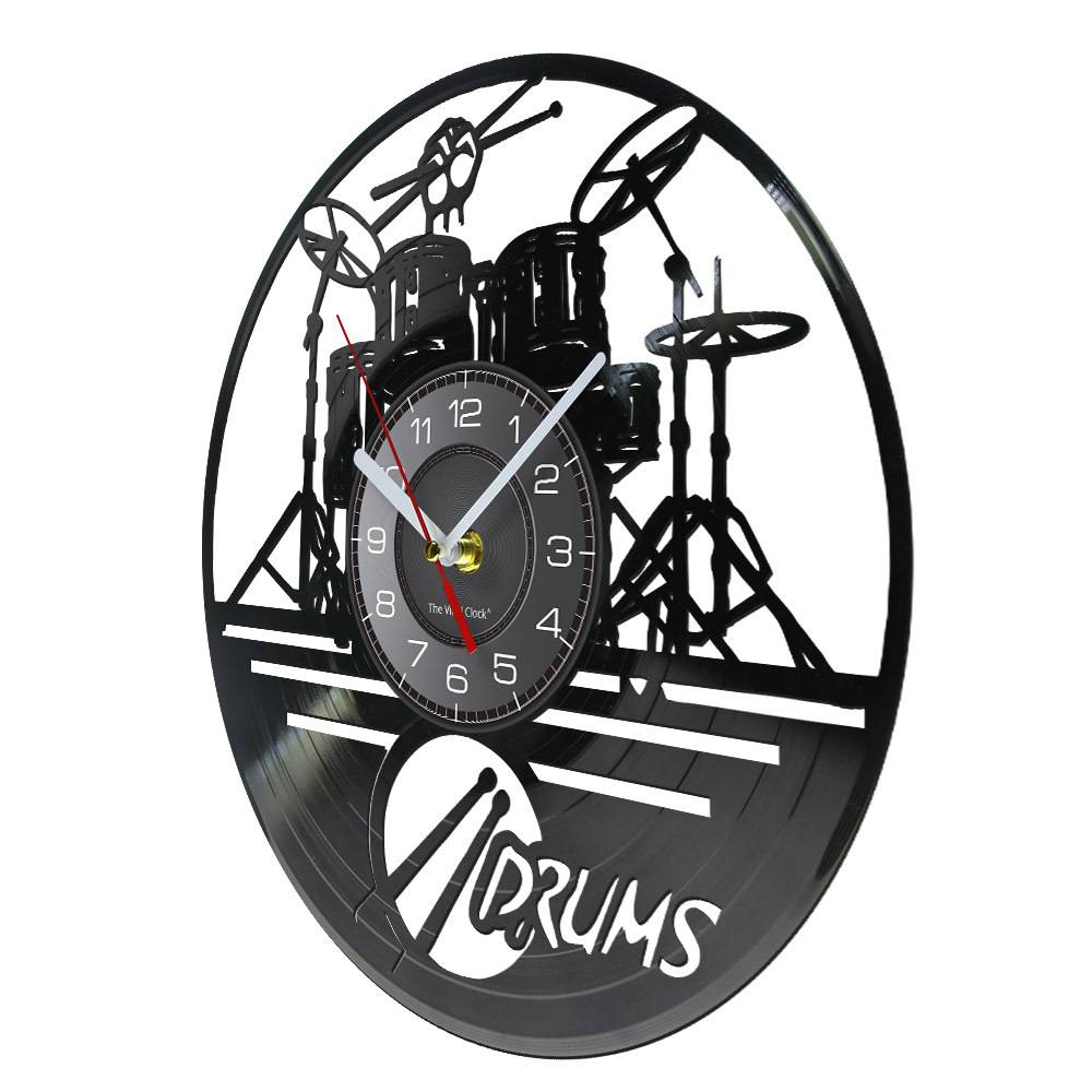 Vinyl records, Creative Automobile LED Clock Drum Music Style Cross -border Amazon Wall Clock