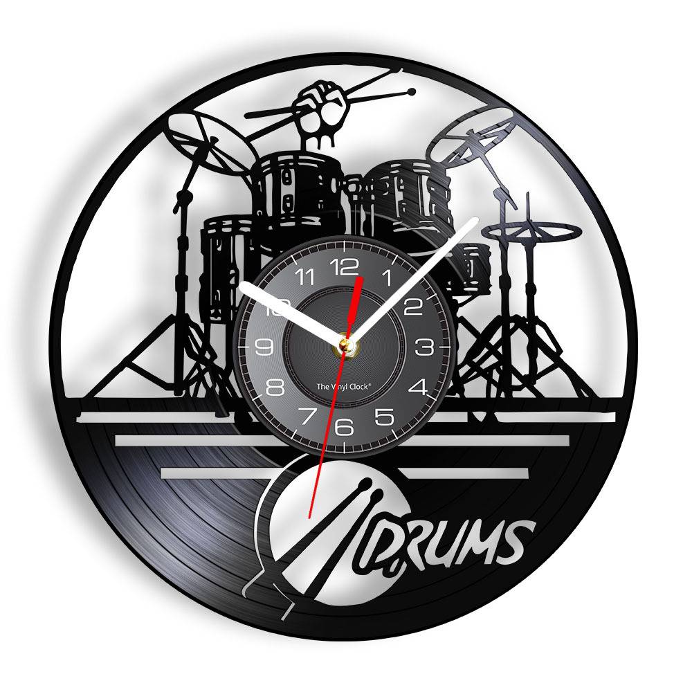 Vinyl records, Creative Automobile LED Clock Drum Music Style Cross -border Amazon Wall Clock