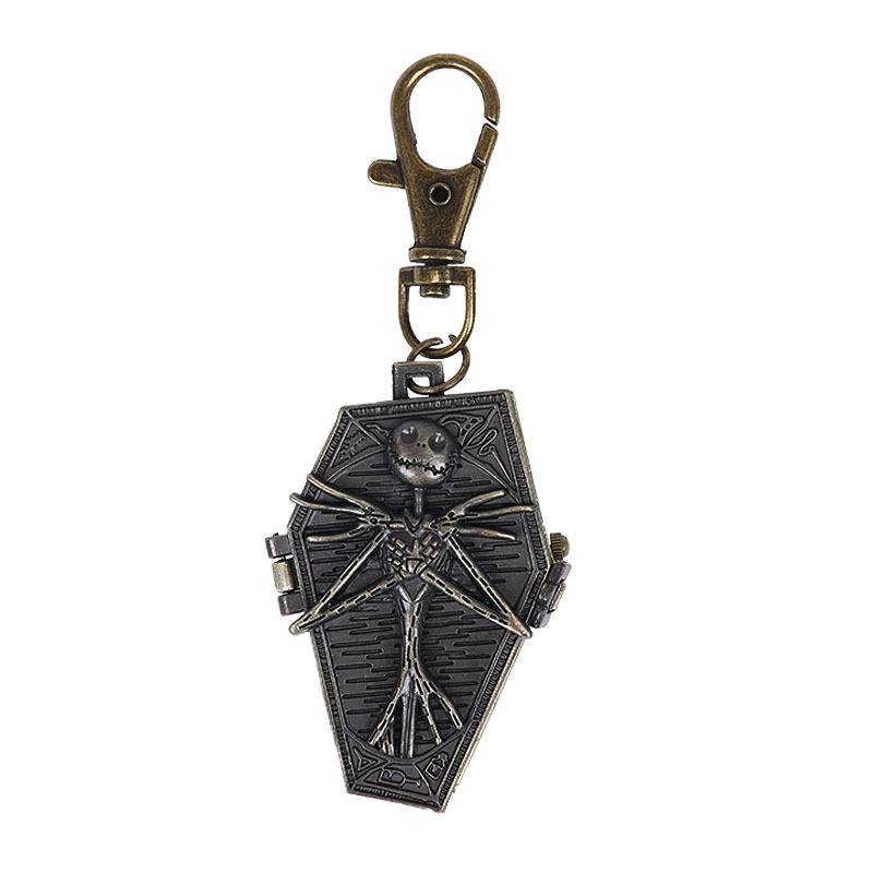 European and American style keychain Classical Skull Little Ghost Coffin pocket watch Nostalgic retro skull pocket watches 1058