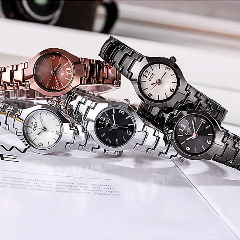 GEDI explosion black steel casual student watch fashion small and waterproof ladies quartz watches