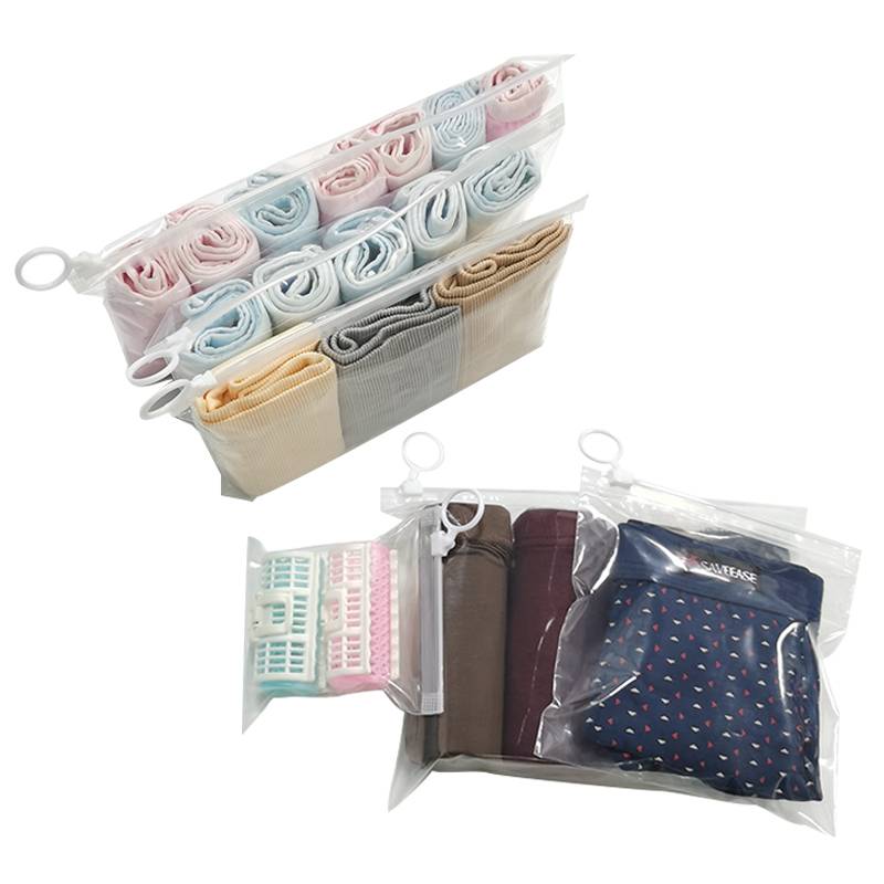 Paradox storage bag transparent PE small bag jewelry zipper seal pocket data cable storage rubber bag mask packaging bag