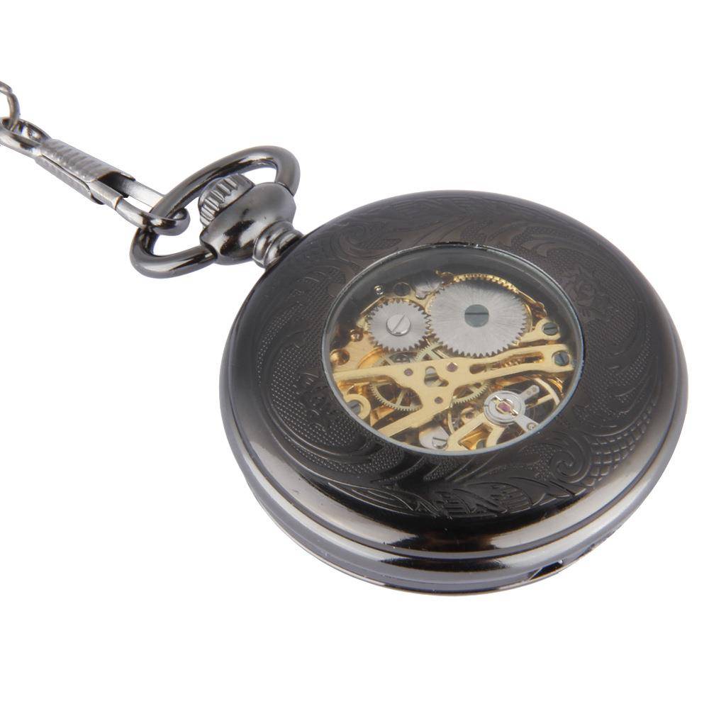 Nostalgic discs Black Roman scale mechanical pocket watch white surface white surface mechanical pocket watches