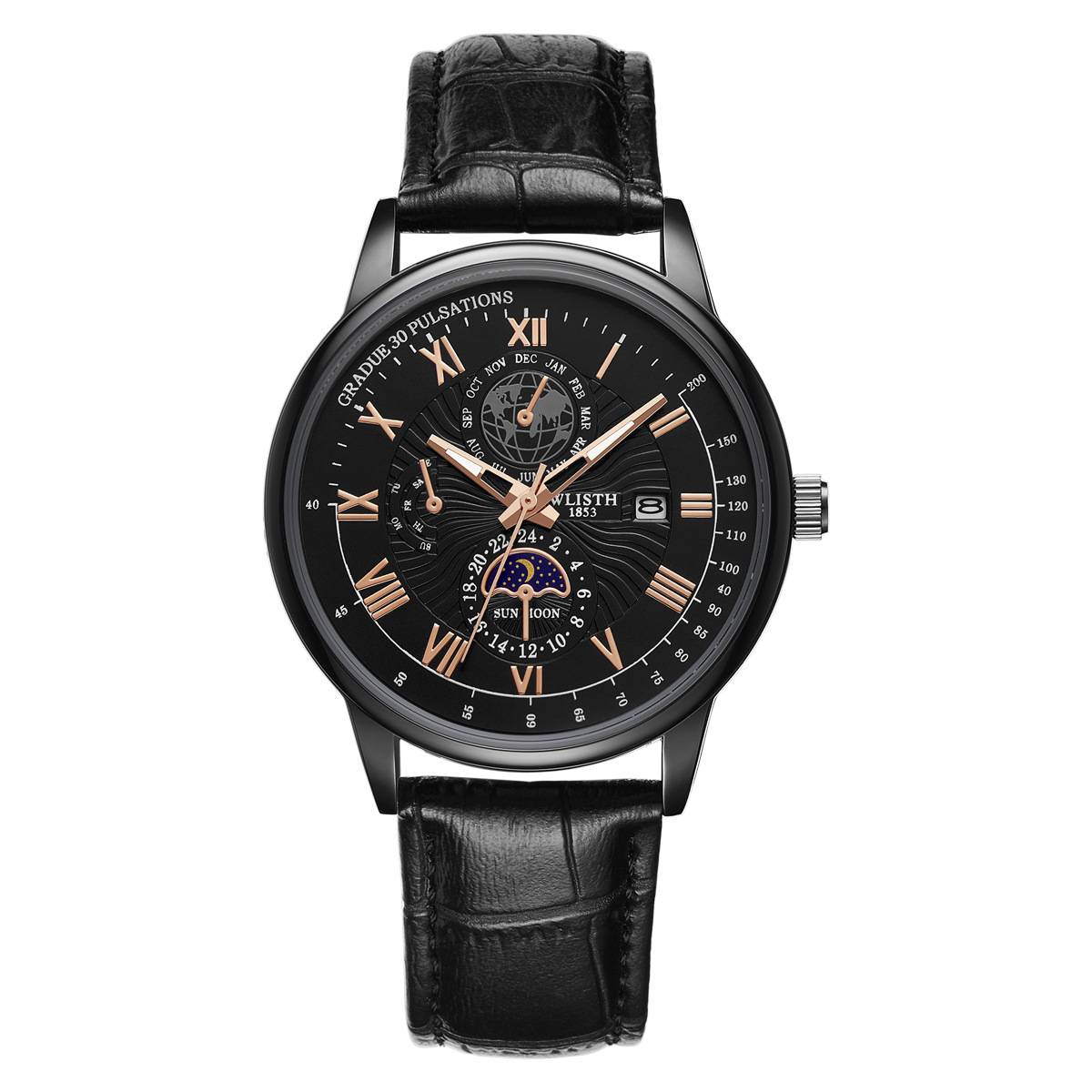 Woli Slims and fashion temperament Men's Watch Waterproof Business belt quartz watch Male cross -border watch