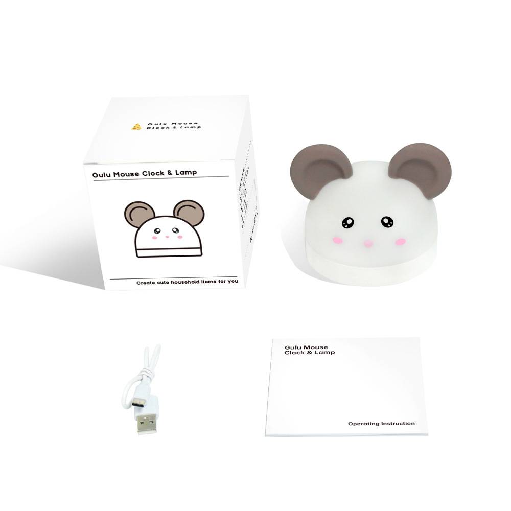 E -commerce source Guru Rat alarm clock silicone colored small night light with remote control charging version