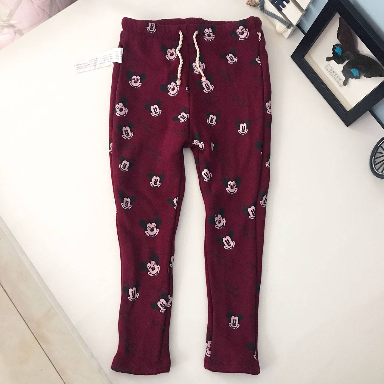 Original single genuine girl Xiaozhong Tong Chun Qiu Winter Plush Posted Velvet Warm thick leggings Guardian trousers
