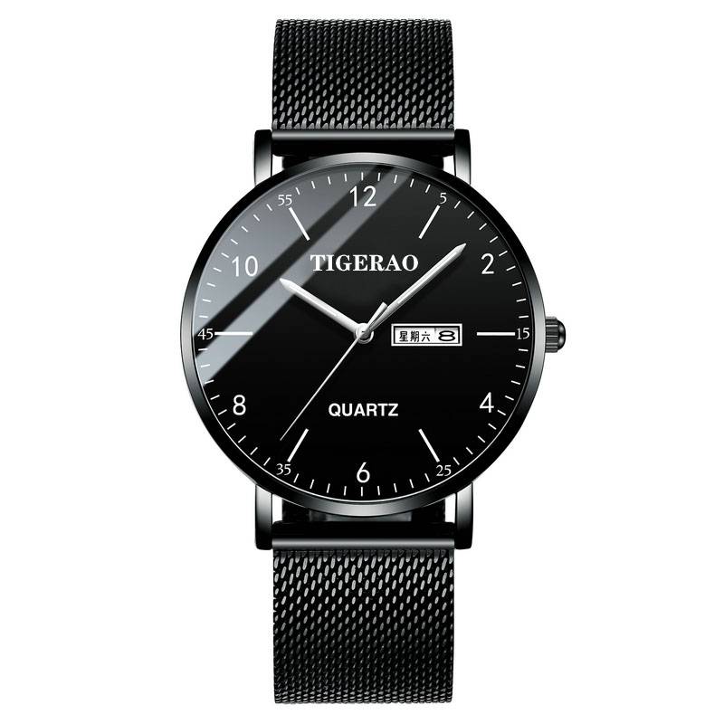 Genuine Swiss fully automatic mechanical watch watch men's student Korean version of fashion tide dual calendar waterproof night light ultra -thin