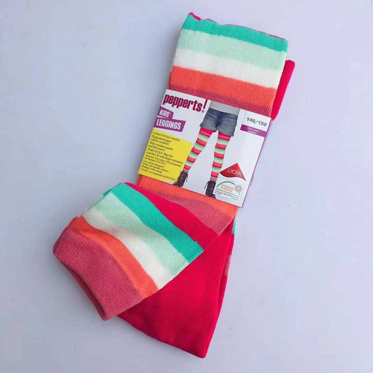 Original single genuine girls and girls, big children in spring and autumn, cotton elastic cropped pants leggings
