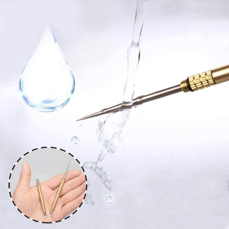 Titanium alloy integrated double -headed toothpick ear spoons home portable toothpication supplies dig out ear artifact brass dental visa tube