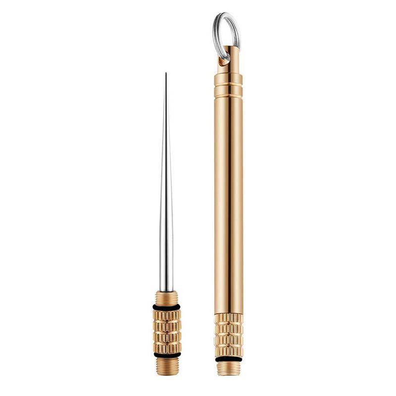 Titanium alloy integrated double -headed toothpick ear spoons home portable toothpication supplies dig out ear artifact brass dental visa tube