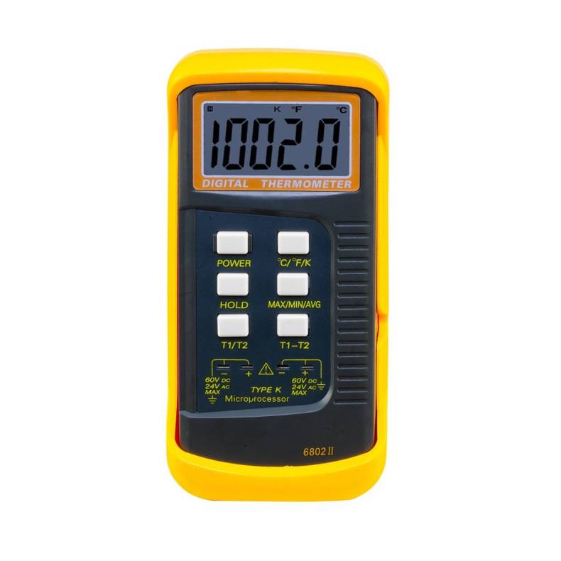 Supply dual channel number display temperature table 6802 Digital temperature meter temperature meter electronic temperature table