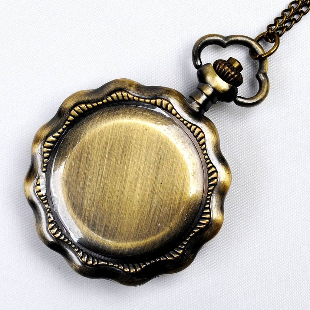 The pocket watch retro court style large lotus leaf blank white surface pocket watch 8026