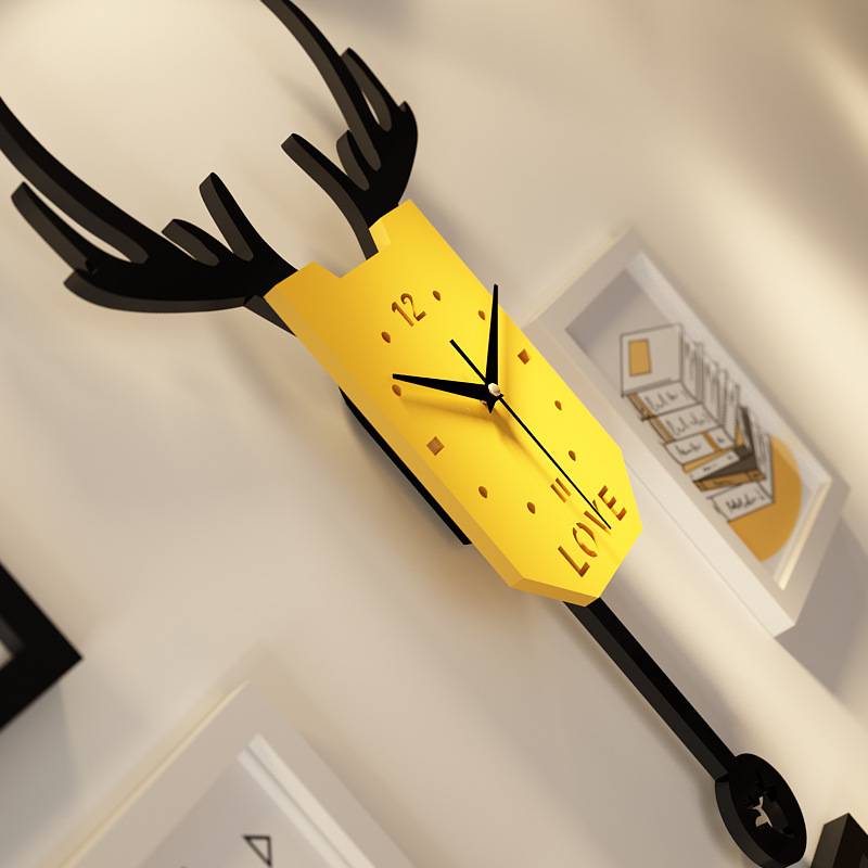 Solid Wood_6574_Segal Wood Photo Wall Promotion Swing Clock Decoration Painting Nordic Photo Frame can change photos of photos