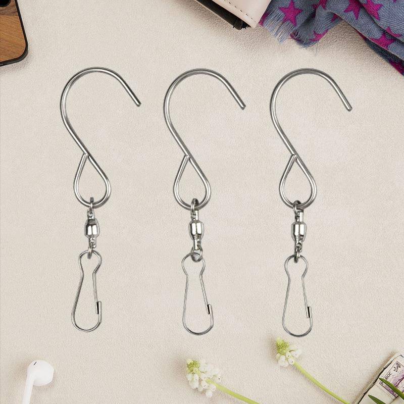 S -type self -rolled bearing hook outdoor hanging basket stainless steel rotation hook -linked billboard wind chip hook