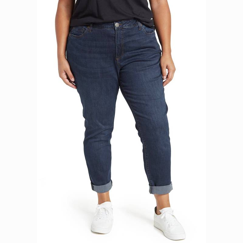 Extraorded women's jeans 200 catties of fat mm spring new European version high -waist elastic small feet pants trousers