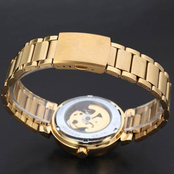 New Winner fully automatic mechanical watch men's steel belt gold watches Personal hollow tide men's watch