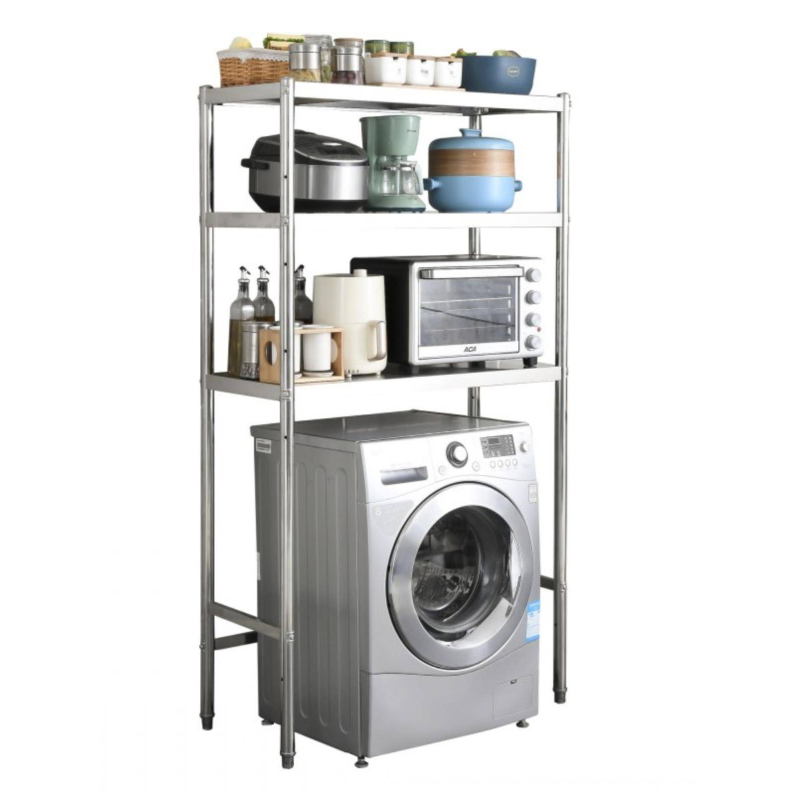 Stainless steel shelf multi -layer landing supermarket storage rack storage rack drum washing machine freezer freezer storage shelves