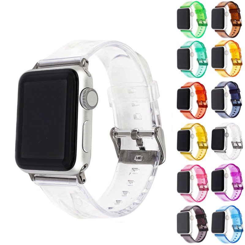 PVC Transparent Smart Watch Strap Correa Para Reloj Inteligente Watch Bands for Apple Watch iWatch Series 8/7/6/5/4/3/2/1