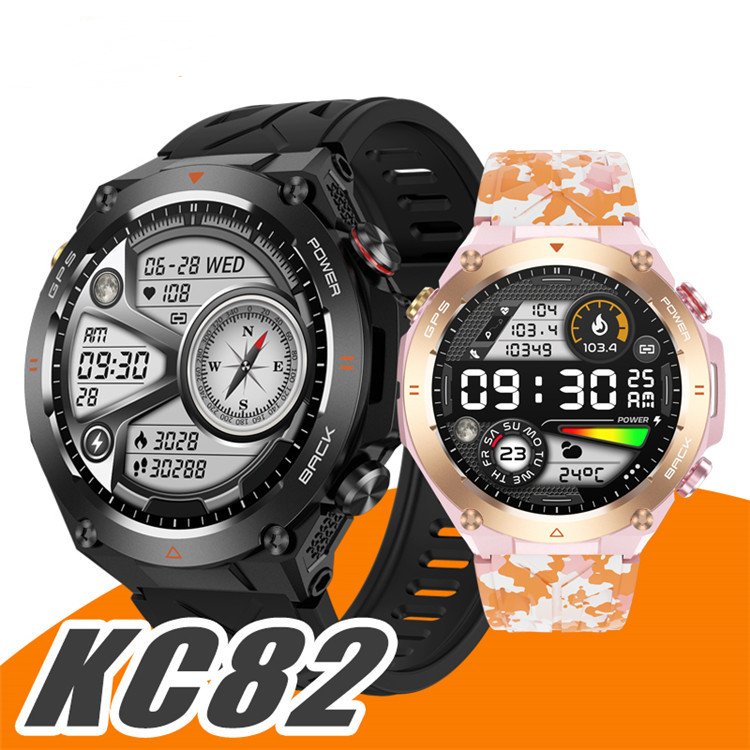 Outdoor GPS Sport Smart Watch KC82 With 1.45" Life Waterproof 650Mah Big Battery Reloj Smartwatch For Man Smart Watch 2023 2024
