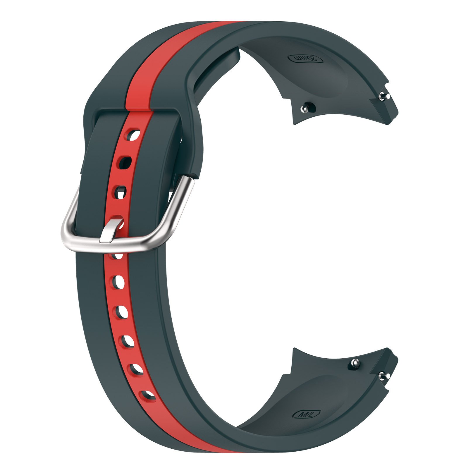 Dual Color stripe Silicone Smart Watch Band Strap For Samsung Galaxy Watch 7 6 5 Pro 4 Classic Watch 3 20mm Sports Bracelet