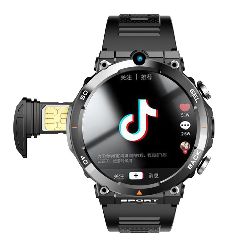 2024 new arrival 4G 5G smart watch H10 WiFi GPS dual camera video call NFC 4+64GB 900MAH battery Android sport smart watch