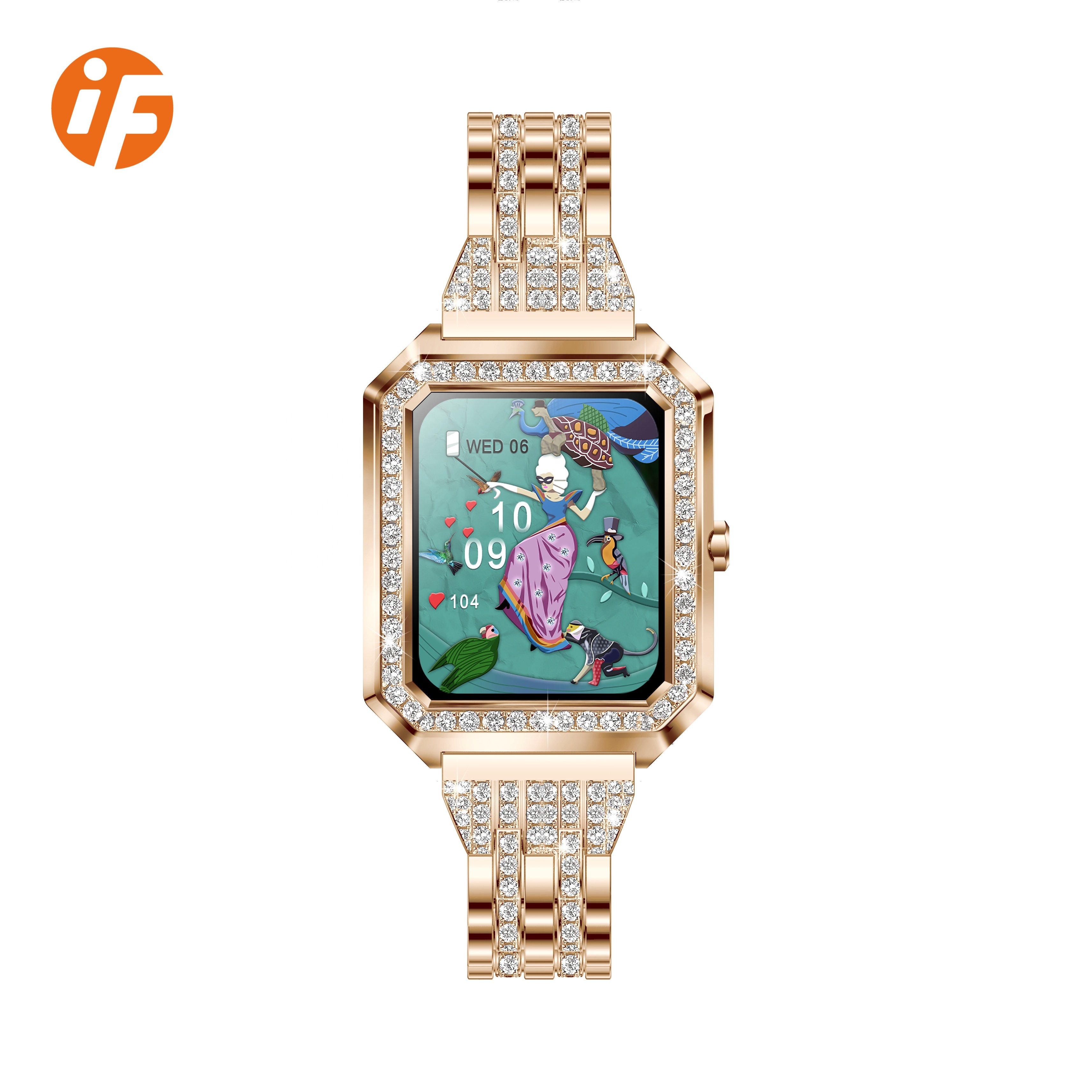 INNOFOVO 2023 Luxury Diamonds Wrist Watch I88 Reloj Inteligente Smart Watch for Women