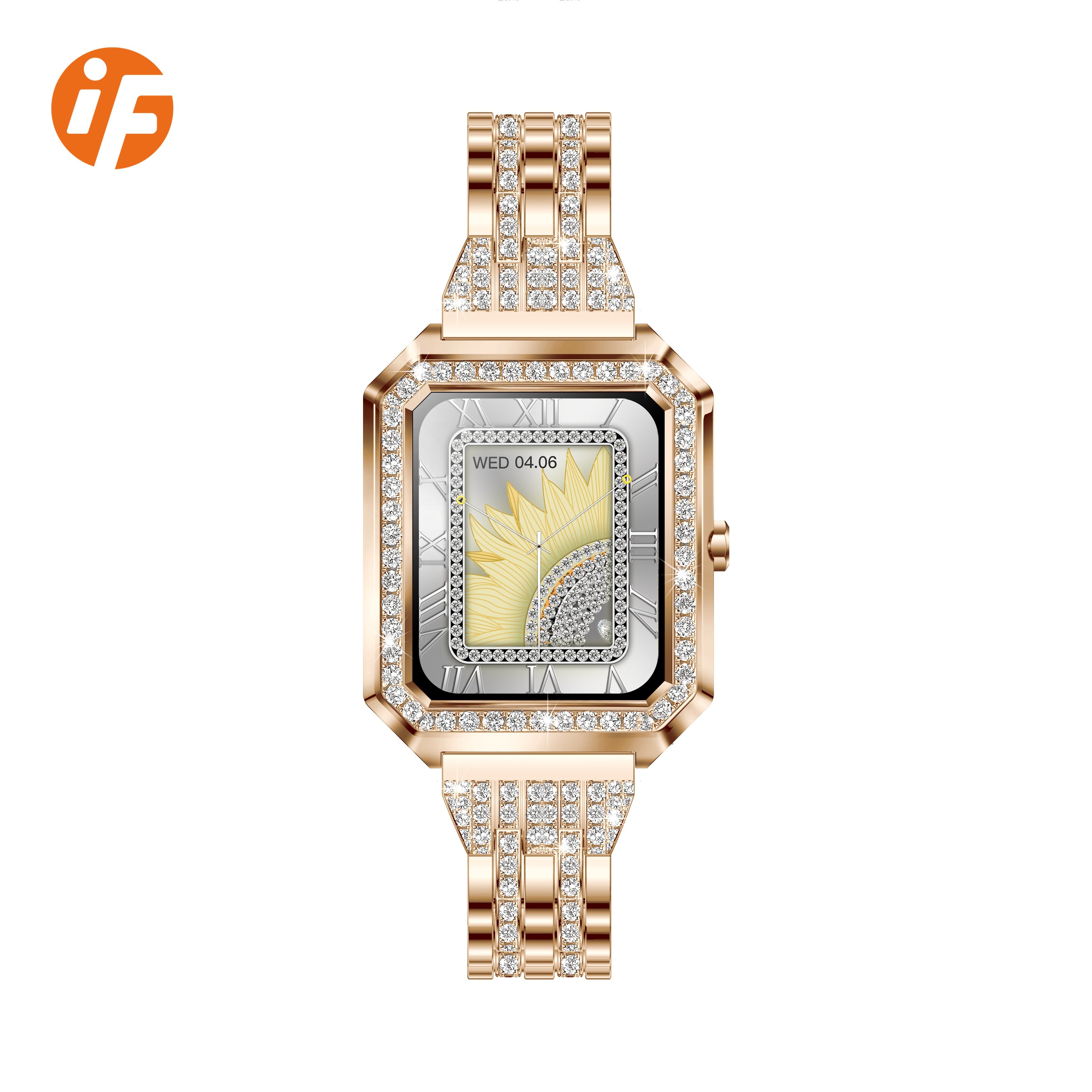 INNOFOVO 2023 Luxury Diamonds Wrist Watch I88 Reloj Inteligente Smart Watch for Women