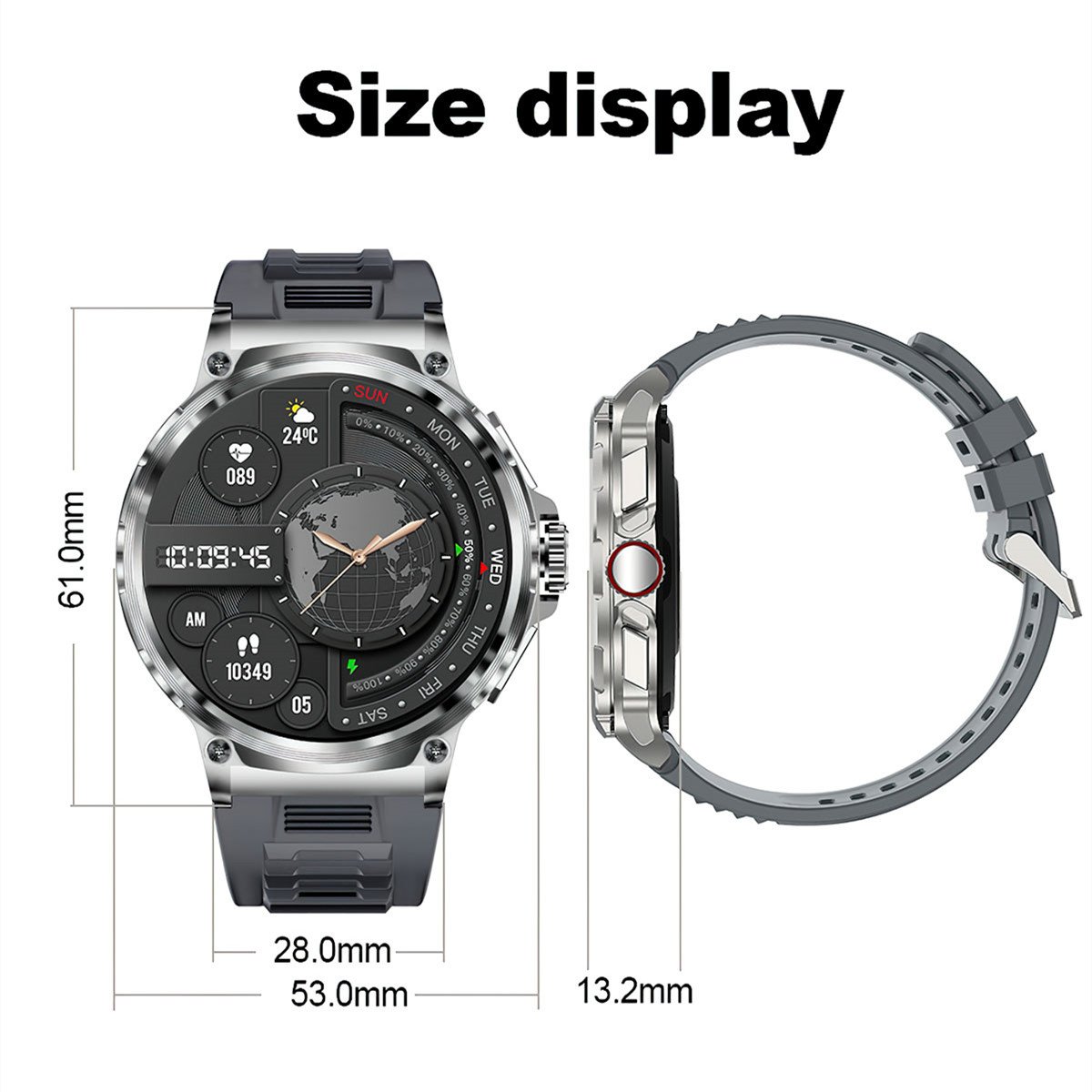 Maxtop Custom Latest OEM Wearable Devices Water Proof Man Round Shape Sport Fitness Digital Smart Watch
