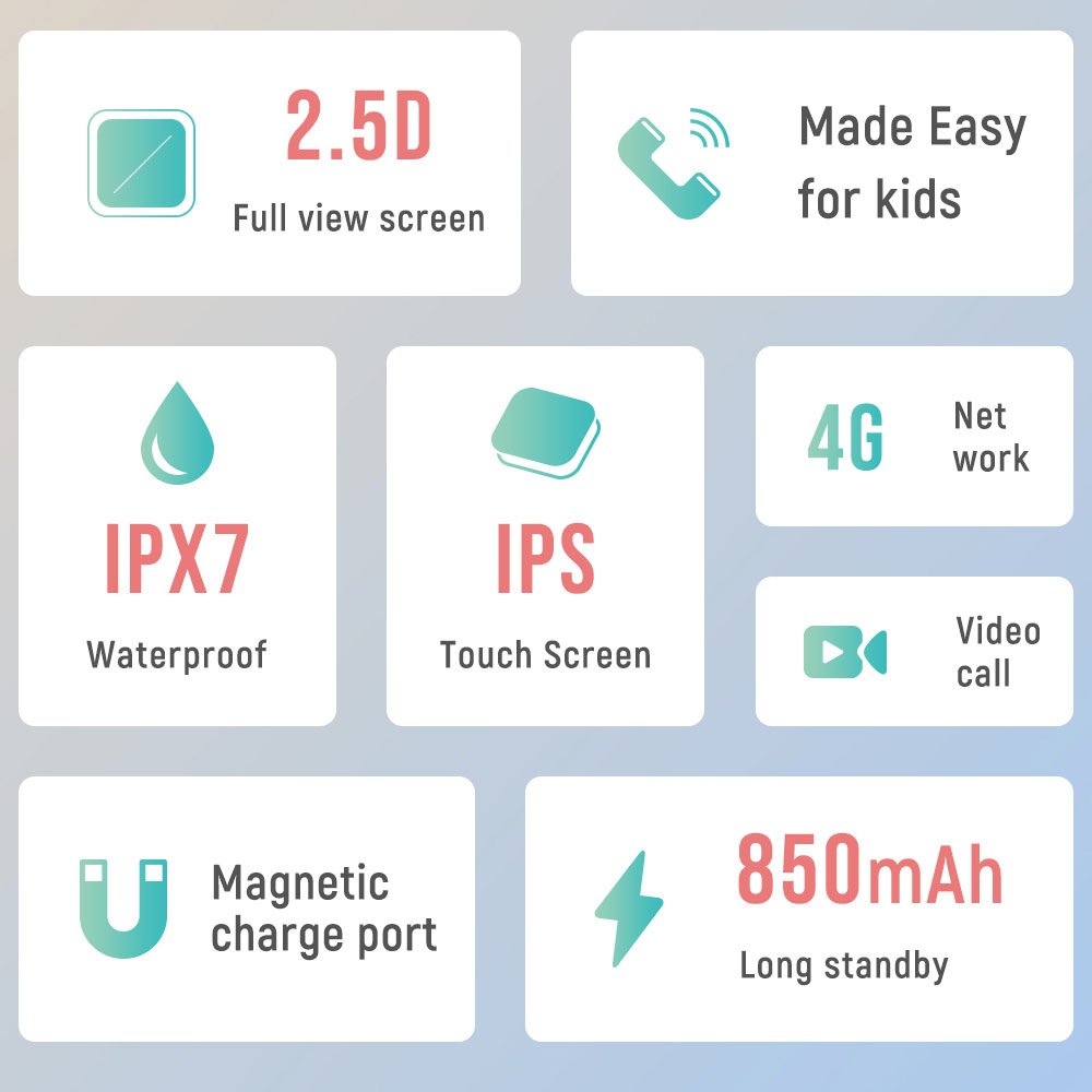 Big screen smart watch 1.69 inches K15 HD video call 4G smartwatch GPS tracking device SIM card SOS IP67 waterproof kids watch