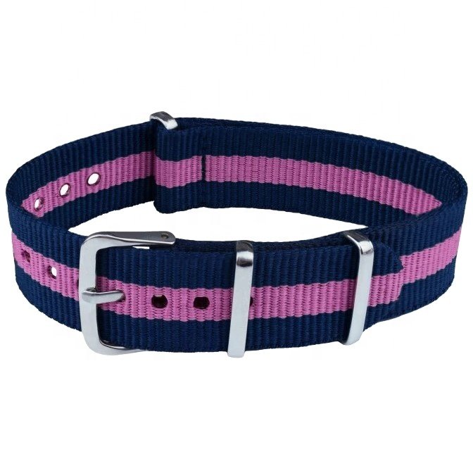 Nylon Straps N51 Blue Pink Water Resistant Watch Bands Bracelet 18 - 22 mm Smart Watch Bands & Accessories Wristband