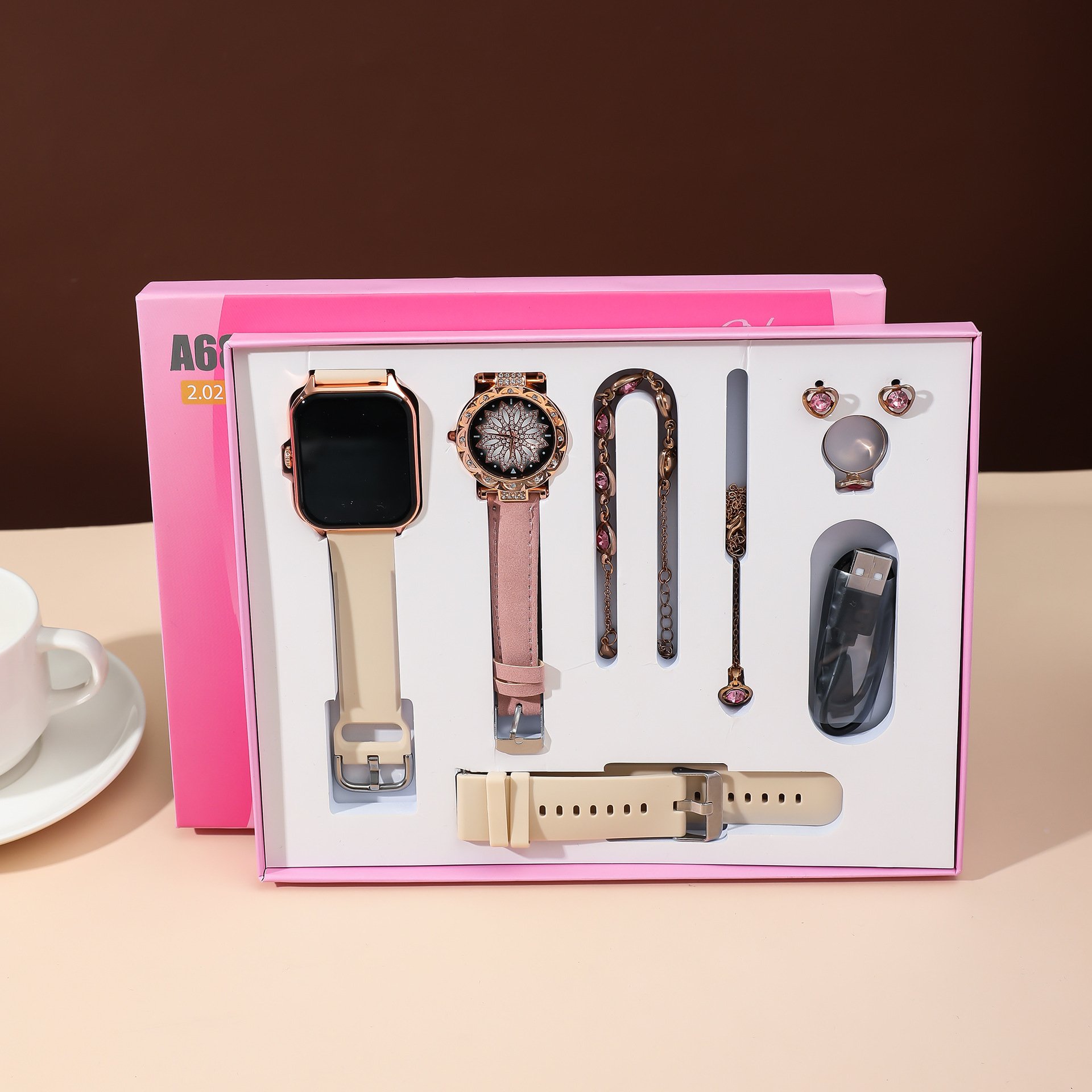 A68 Plus Girl Gift set Reloj inteligente Smartwatch 2024 Montres intelligentes Women Luxury Fashion Smart watch for Ladies